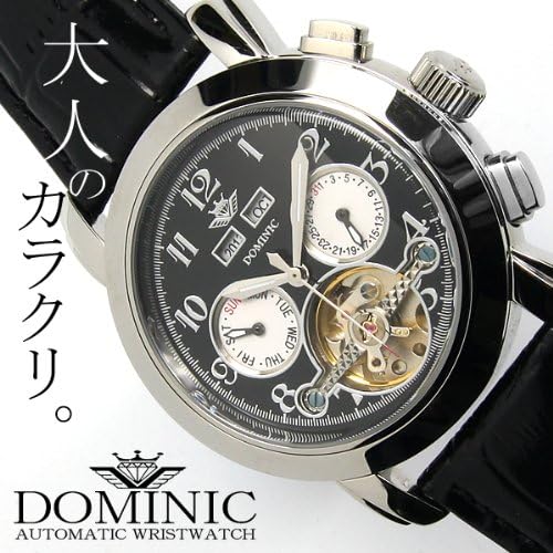 Amazon からくり腕時計 メンズ Dominic ドミニク 本革ベルト ブラック文字盤白目玉 メンズ腕時計 腕時計 通販 Amazon からくり腕時計 メンズ Dominic ドミニク 本革ベルト ブラック文字盤白目玉 メンズ腕時計 腕時計 通販