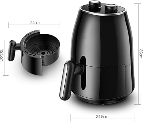 Miniatura 6 de Freidora de aire de 1.5L Freidora de aire caliente Freidoras de virutas de horno para uso doméstico Cesta antiadherente con control de doble perilla