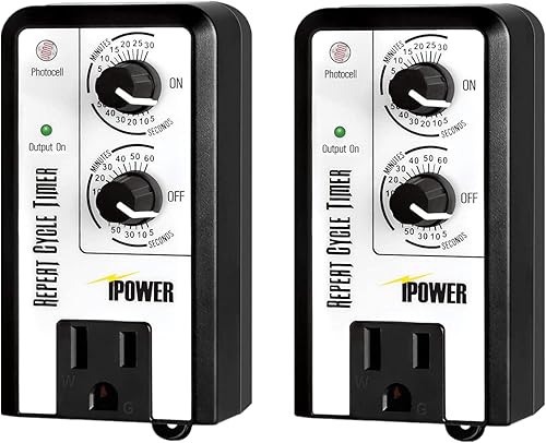 iPower Temporizador de intervalo intermitente de repetición de período corto modo de 3 ciclos para día noche 24 horas paquete de 2