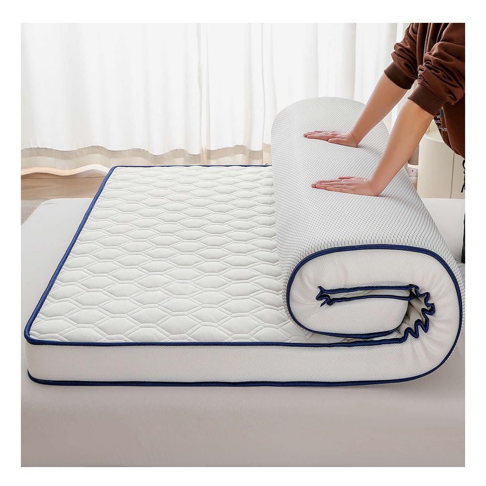 Ghygetrich Single Mattress, Mattress Topper Double Mattresses Double Mattress Topper Single Mattress Topper Memory Foam Mattress Topper White 150 * 200cm