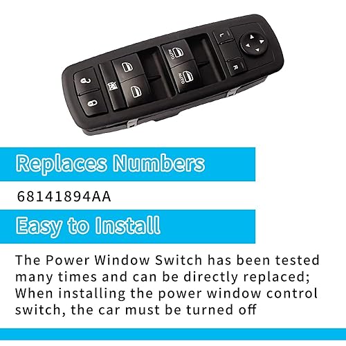 Miniatura 3 de Magimaker Interruptor de ventana eléctrica delantero izquierdo 68141894AA compatible con Jeep Cherokee 2014-2017