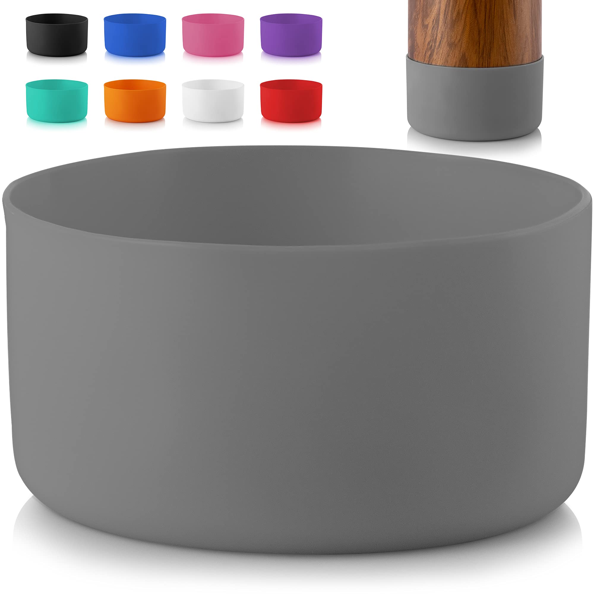 Zulay Protective Silicone Boot for 3.5" Diameter Water Bottles - Silicone Boot Sleeve for Wide & Narrow Mouth Bottles - Anti-Slip Water Bottle Bumper