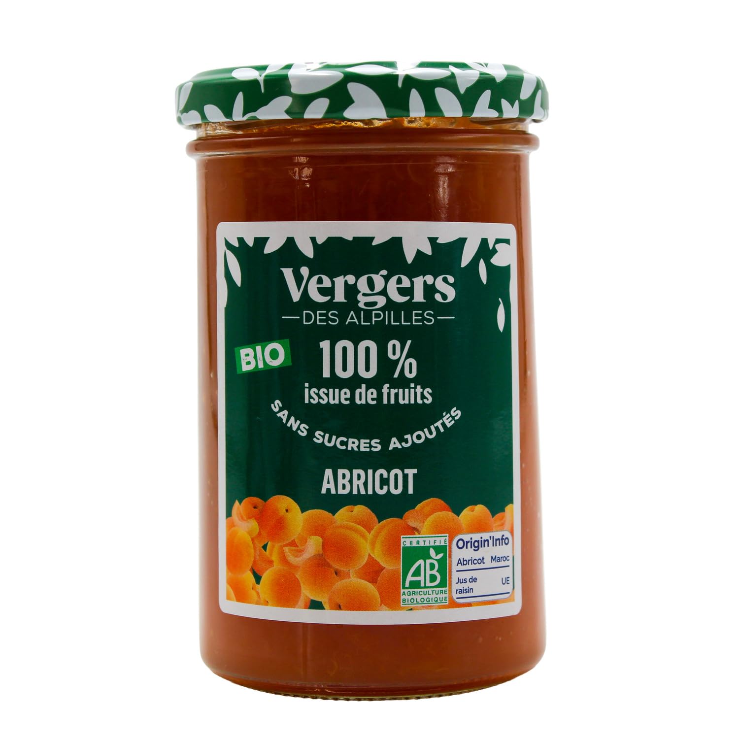 CONFITURELLE Confiture d'Abricot Bio 290 g — Sans Sucres Ajoutés, 100 % Issue de Fruits, Fabriquée en Provence - Lot de 3