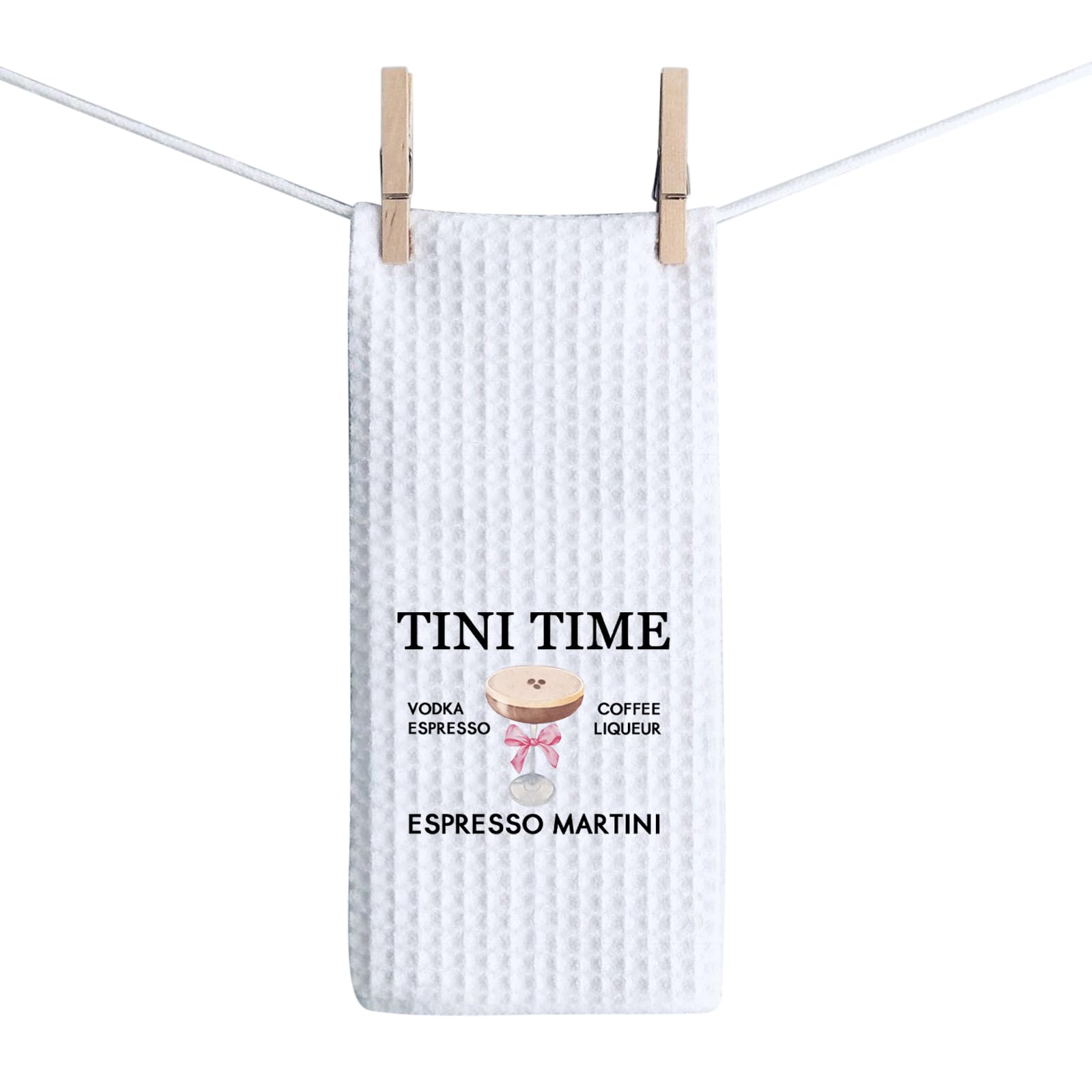 TSOTMO Espresso Martini Gift Tini Time Kitchen Towel for Martini Lovers Cocktail Alcohol Martini Gift (Towel, tini time)