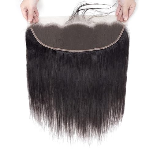 Feibin 13X4 Lace Frontal Closure Ear To Ear Free Part Lace Closure Brazilian Silky Straight Frontal Human Hair Extension Pre-Plucked Frontal Closure Natural Color thumb #5