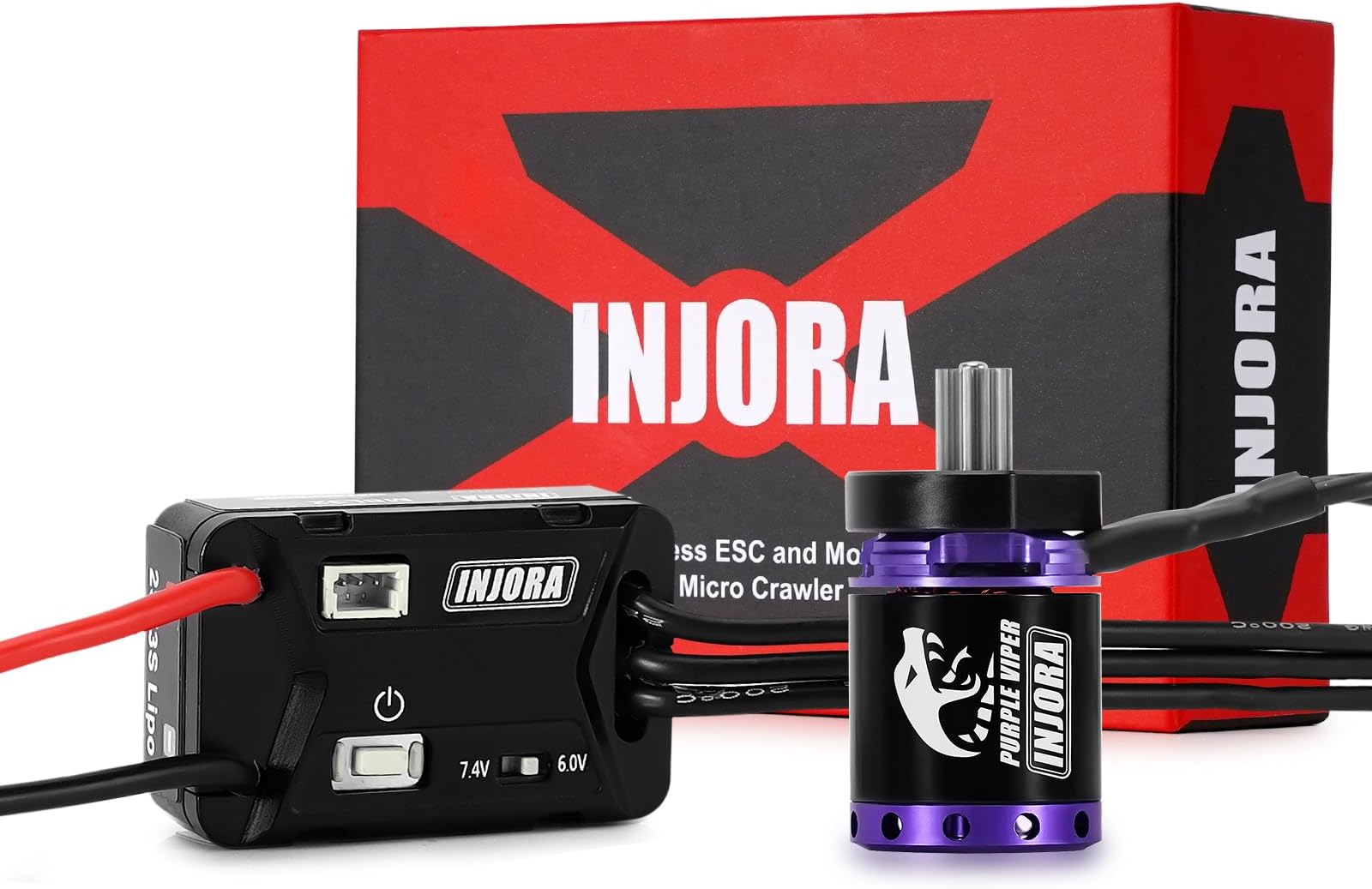 INJORA MBL32 G2 Waterproof Brushless ESC & 1721 Purple Viper Outrunner Motor for 1/18 TRX4M Ascent-18