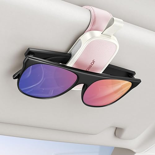 JOYROOM Soporte para lentes de sol para clip para visera de automóvil, organizador de lentes de sol, accesorios de automóvil rosa, regalos