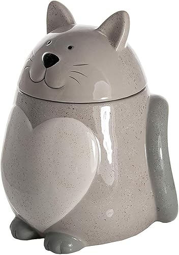 Miniatura 6 de Tarro de cerámica para galletas de gato, bonito recipiente de cerámica grande para almacenamiento de alimentos con tapa para dulces y golosinas,