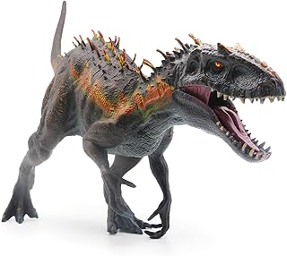 Large Dinosaur Toy Tyrannosaurs Rex 34CM, Realistic Dinosaur Toy Figure, D-Rex Model, Plastic Hand-Painted Dinosaur Figurines Educational Dinosaur Action Figure for Dinosaur Party Cake Topper (Fire)
