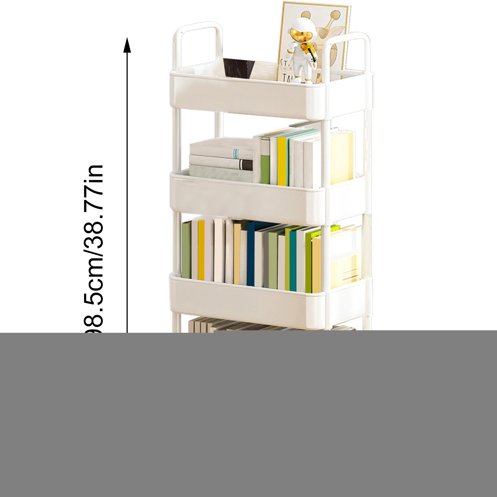 Carro Rodante Utilitario De 3/4 Niveles, Carro Almacenamiento Con Ruedas, Carrito Auxiliar Con Ruedas, Organización Baño Carrito, Carrito Rodante Para Libros Biblioteca Para Habitación Y Oficina