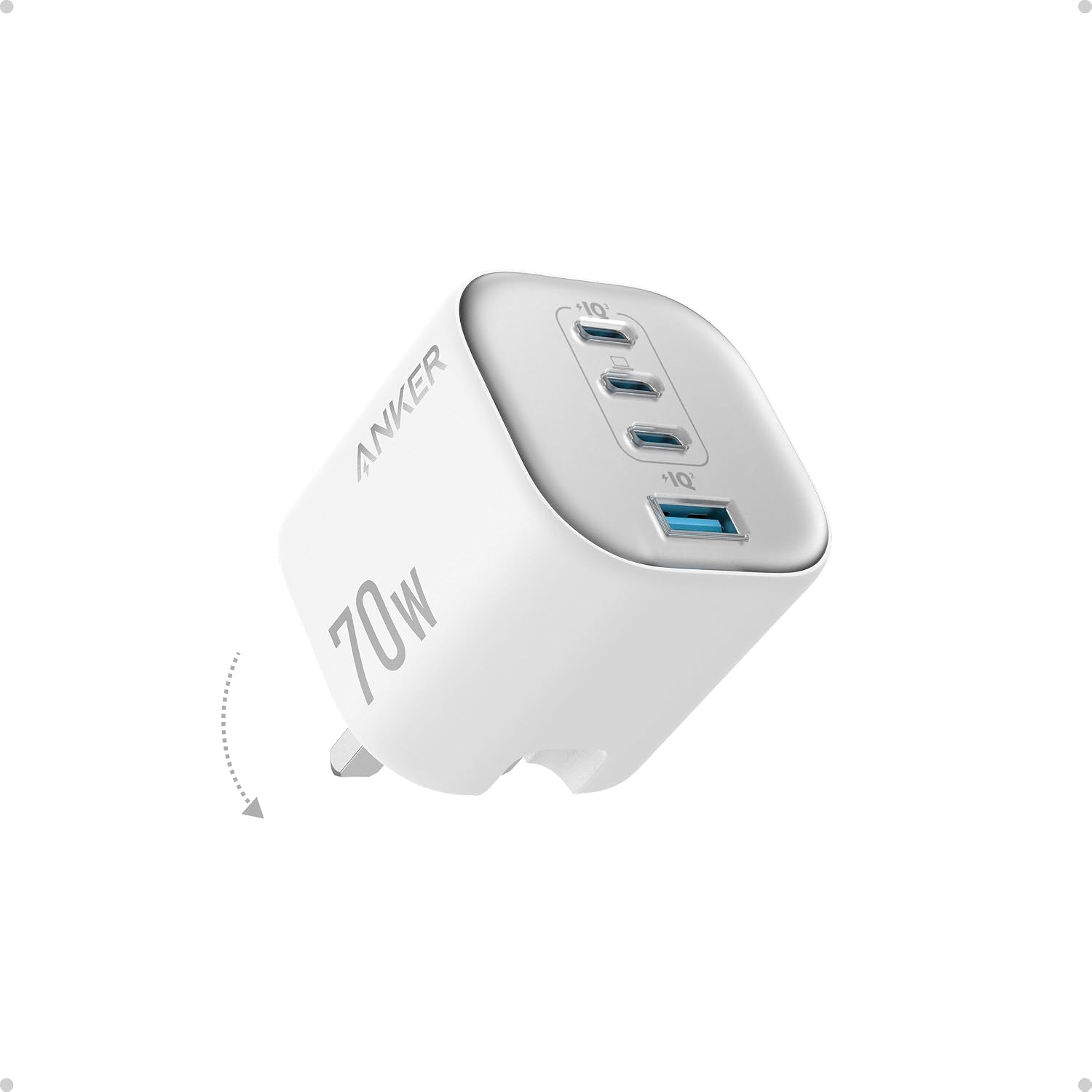 Anker Zolo 70W Fast usb c Charger, 4-Port Folable Laptop Adapter Plug