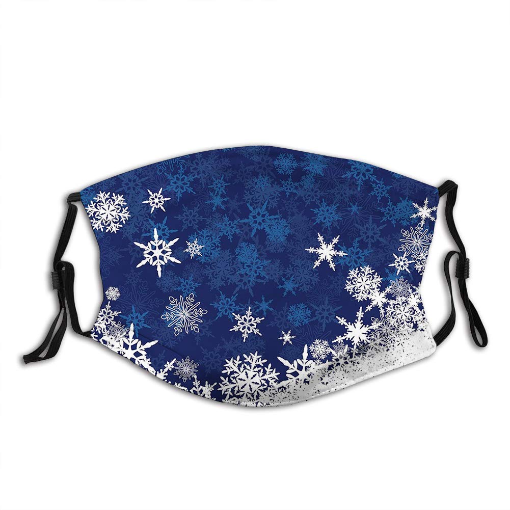 Winter Theme Christmas Illustration Cold Weather Season Dustproof Windproof Face Mask,Reusable,Face Cover,Cover for Dust Unisex Adult