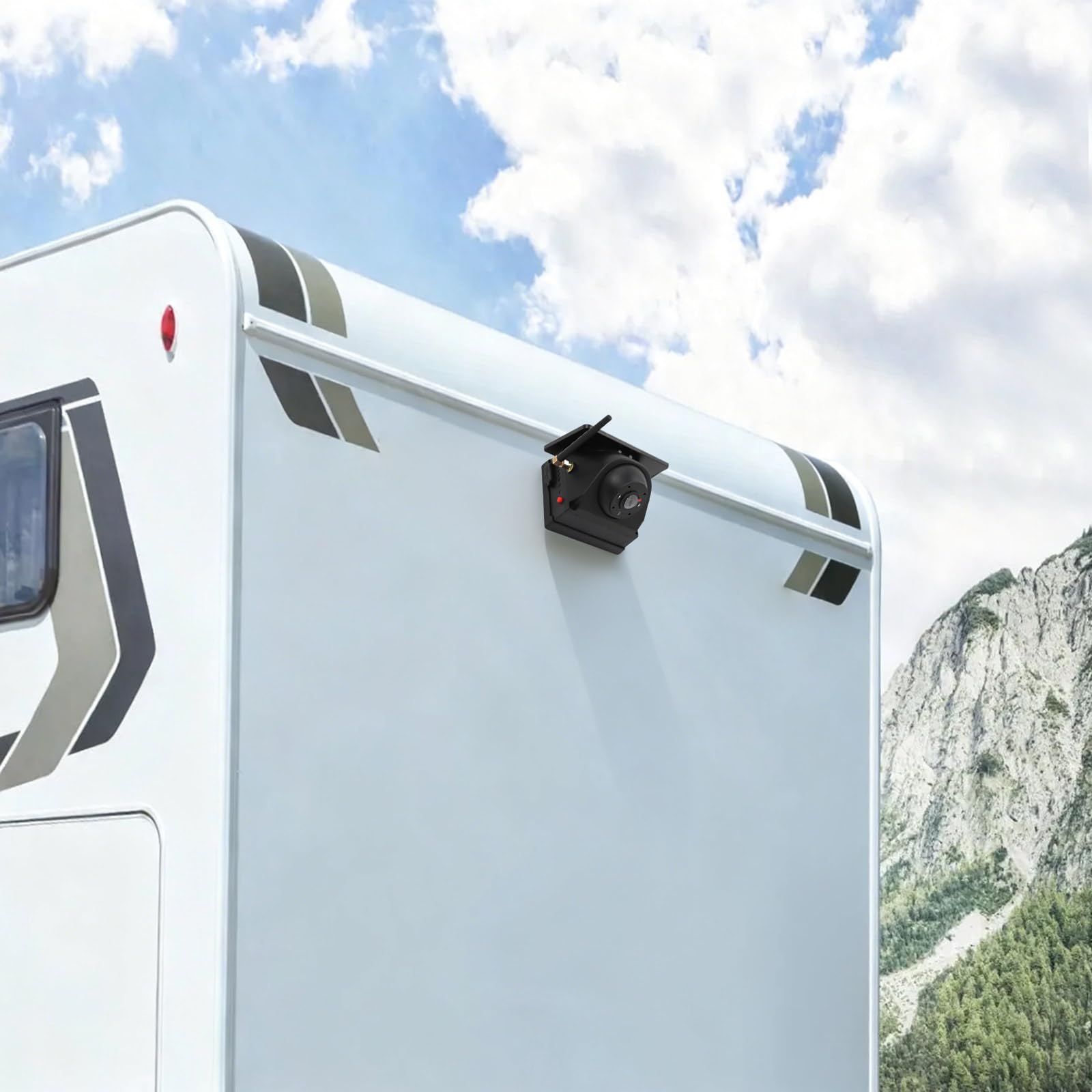 Telecamera posteriore a 360°, senza fili, con base magnetica, schermo grande da 7 pollici, compatibile con numerosi modelli di veicoli, per trasformazione e aggiornamento di veicoli, nero