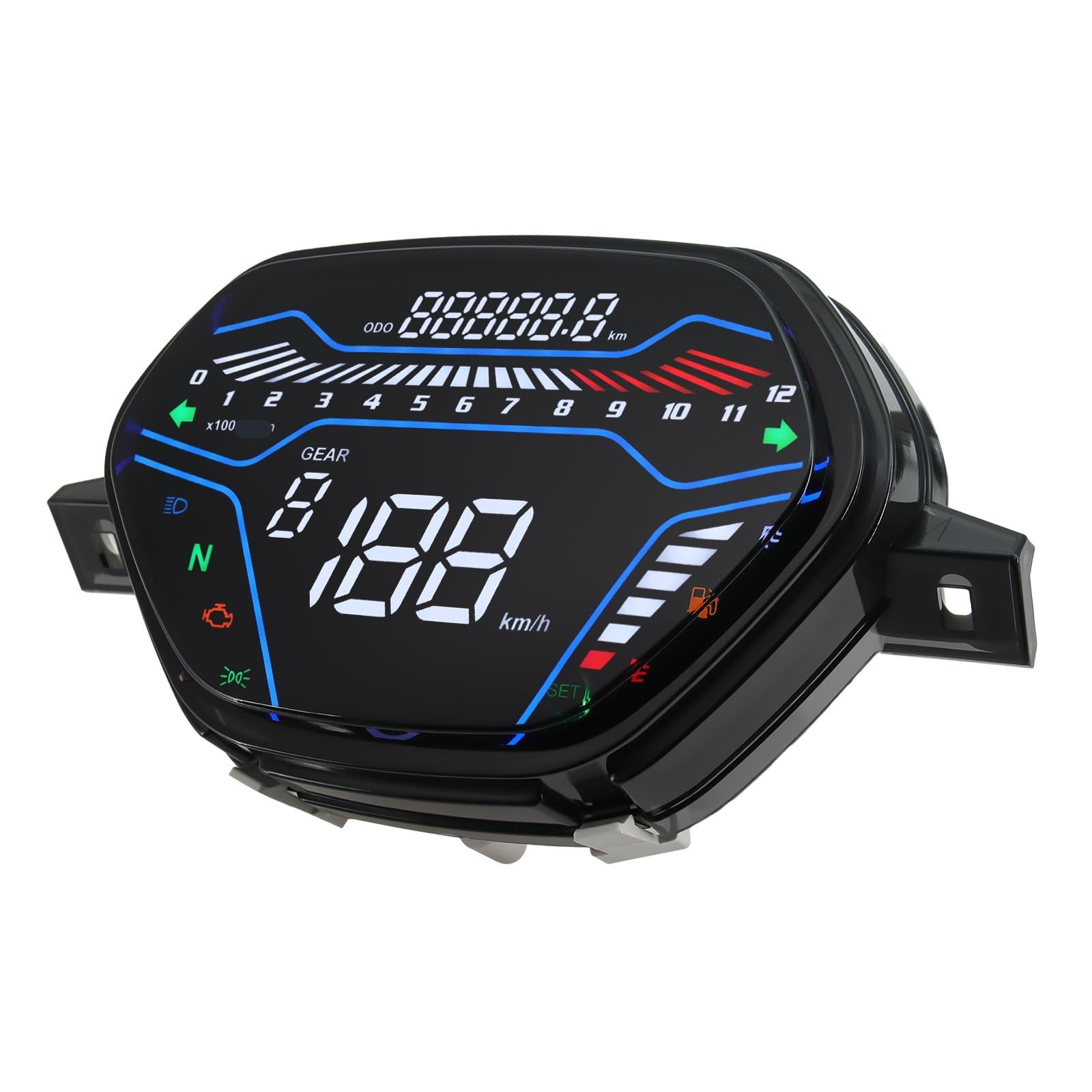 Contachilometri Tachimetro universale per moto contachilometri digitale LED multifunzione Dashboad per Brasile per Titan CG125