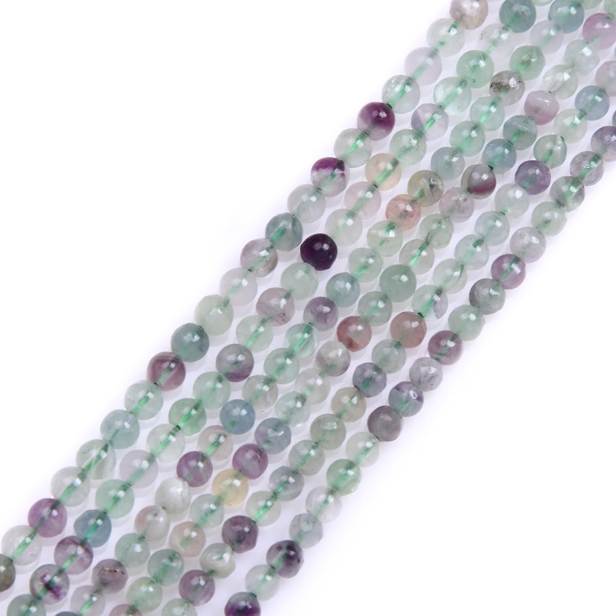 Cuentas De Fluorita Natural Pulida, 4 Mm, 15 Pulgadas – Para Hacer Pulseras, Collares, Joyería DIY