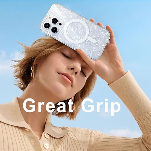 Miniatura 9 de Funda MagSafe compatible con iPhone 15 Pro, ópalo perlado para mujeres y niñas, funda magnética brillante iridescrent para iPhone 15 Pro 1 protector