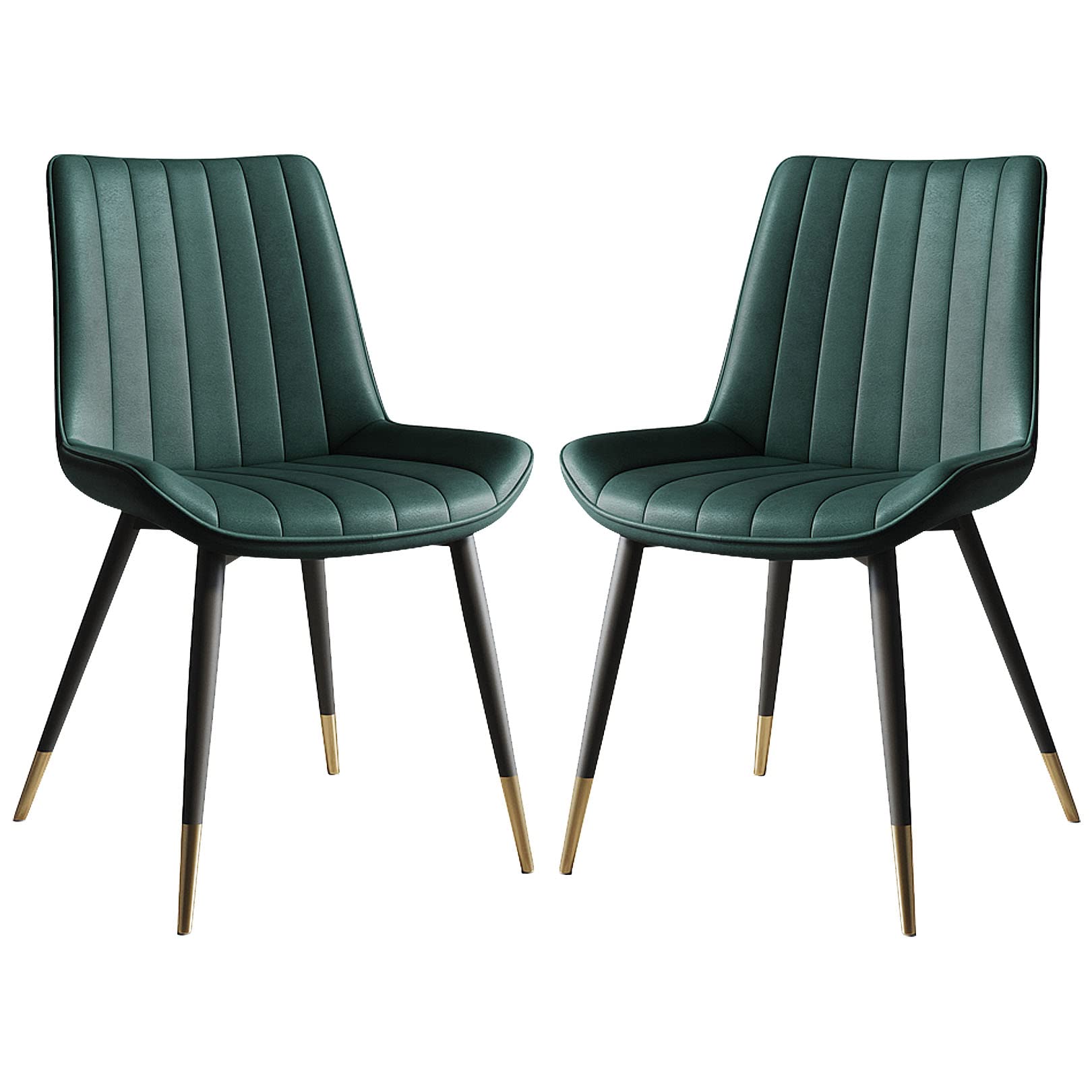 Chaises salle à manger lot de 2 cuir PU pieds métal chaise de cuisine confortable