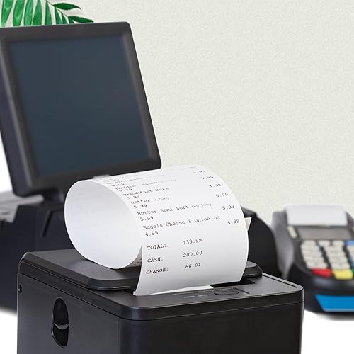 Miniatura 5 de Methdic Receipt - Papel térmico de 3 18 x 230 pies, color blanco, 30 rollos perfectos para máquinas de tarjetas de crédito de registro cuadrado POS