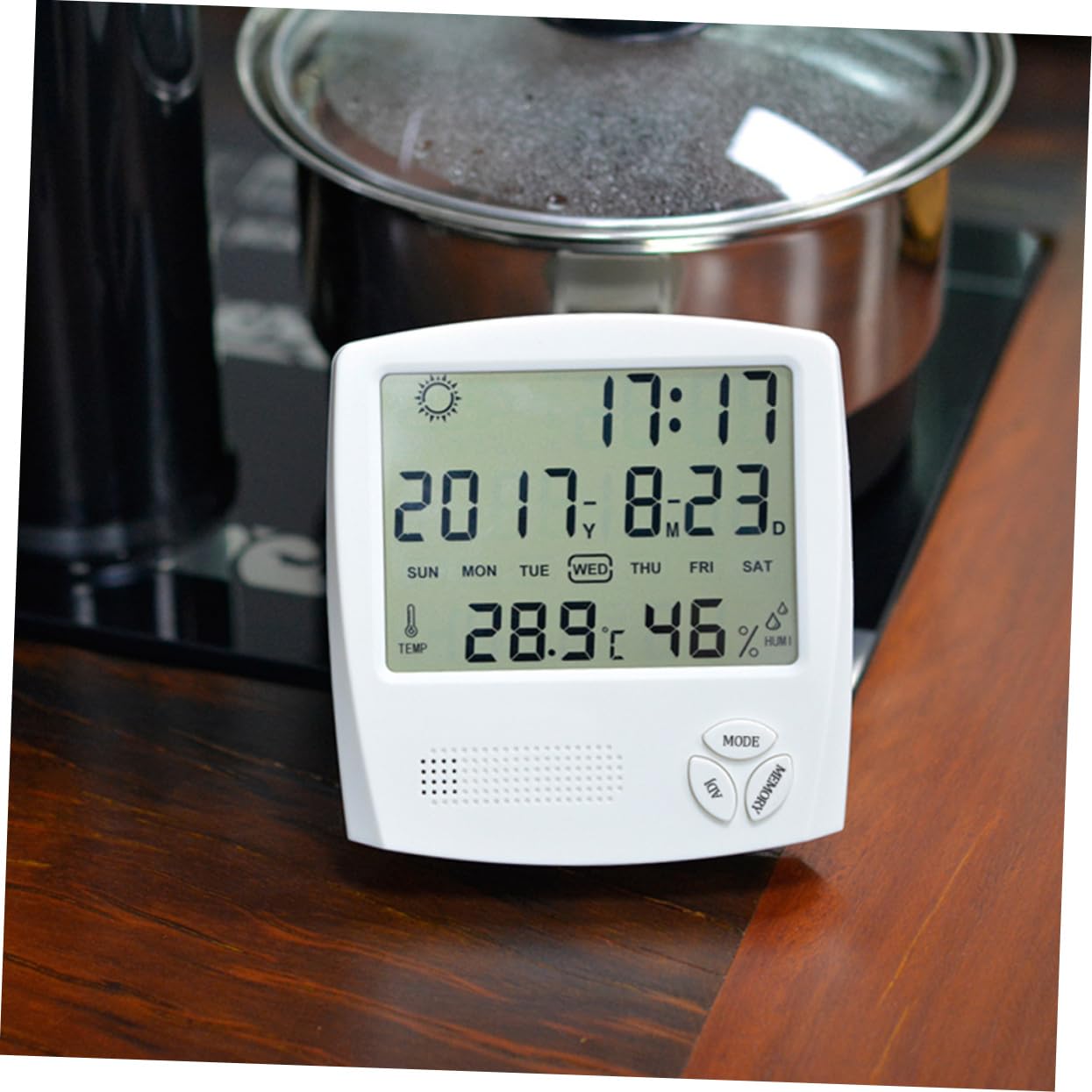 OFFSCH Hygrometer Temperature Gauge Meter Humidity Gauge Electronic Thermometer Monitor Digital Display White