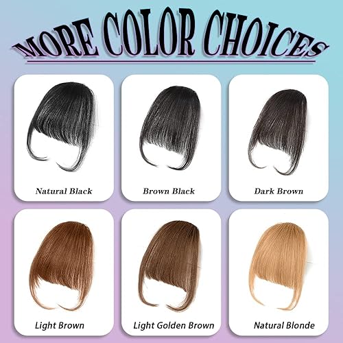 Miniatura 6 de Flequillo con clip, de cabello humano real, flequillo rizado natural, con flequillo, con extensiones de sienes, clip en flequillo plano y ordenado,