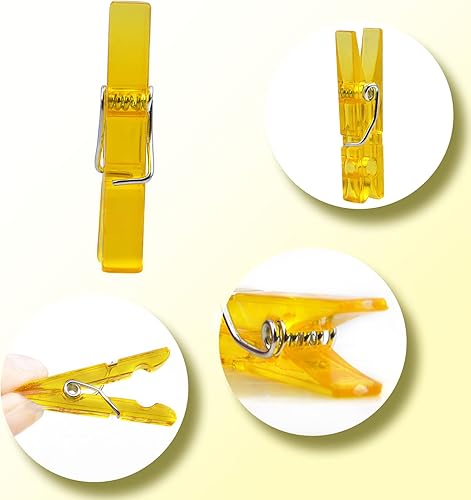 Miniatura 45 de BronaGrand 100pcs Mini Clear Plastic Utility Paper Clip, Clothespins Clip, Clothes Line Clips,Photo Clips