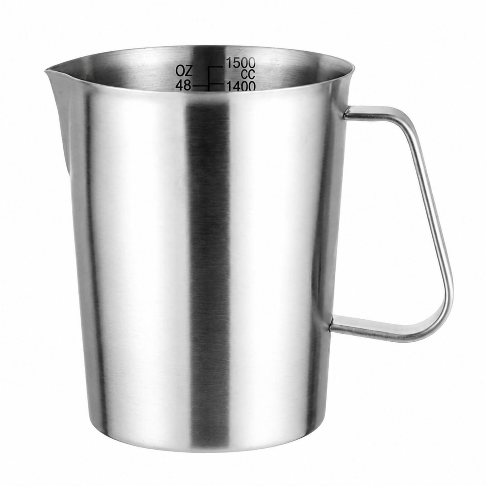 Graduata in Acciaio Inox Preciso Bicchiere Dosatore in Acciaio Inox Antigoccia Graduata con Manico per Barman, Preparazione Del Caffè, 1500ML