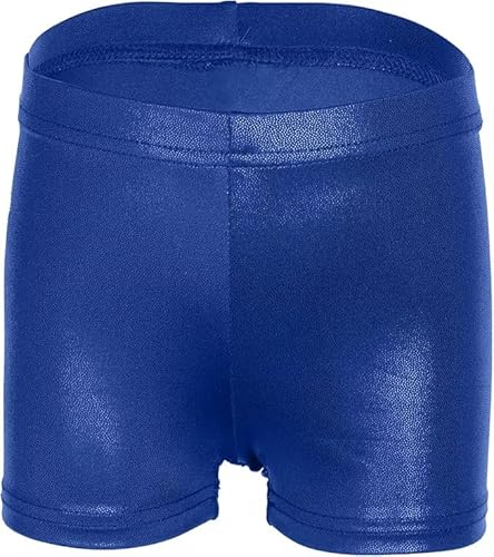 iLover Shorts de ginástica atlética para meninas com glitter e dança, Preto/Azul/Rosa Vermelha, 8-9