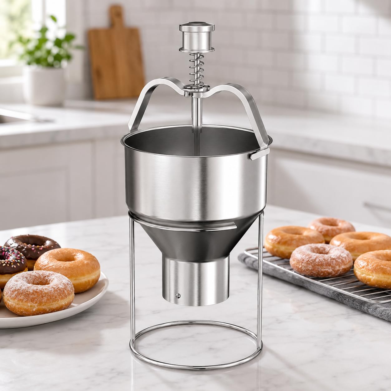 Dispensador Manual de Donuts con Soporte, Masa Ajustable