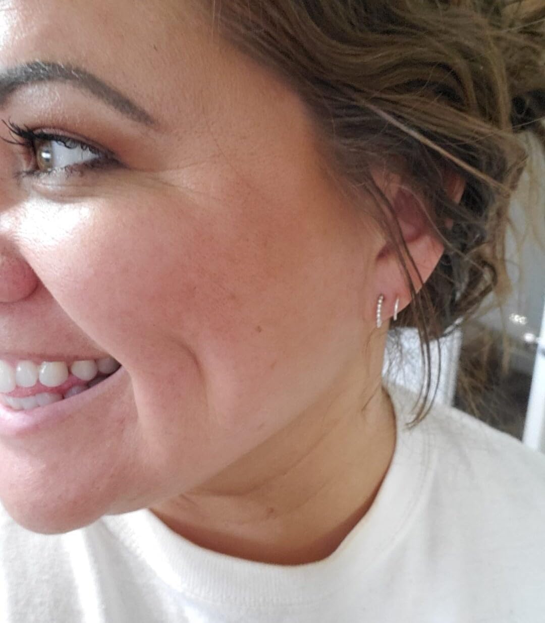 Handmade Bead Loop Twist Earrings Double Hoop for Single Piercing Gold Sterling Silver Spiral Illusion Gift for Women