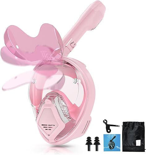 Devilfish Full Face Snorkel Mask Adults, Dry Top System Snorkeling Set with Foldable Sunglasses, 180 Degree Panoramic View Snorkel Gear, Scuba