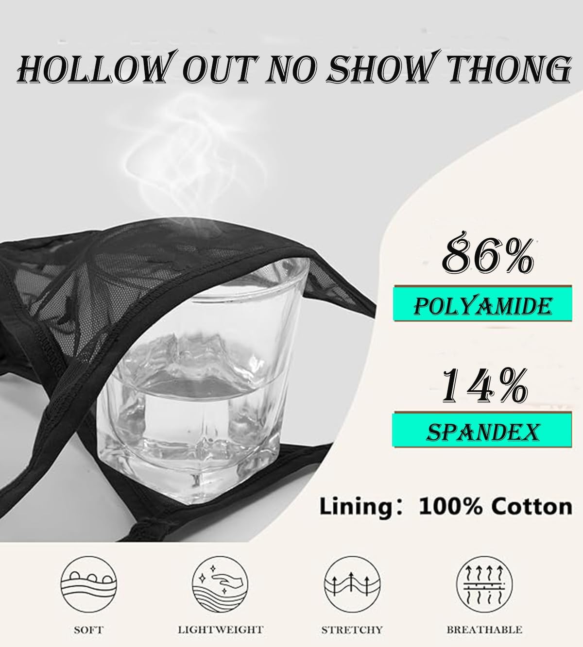 Justgoo G-String Thongs for Women T-back Lace Hollow Out Thongs Sexy Low Waist Underwear Panties 5 Pack - Image 6