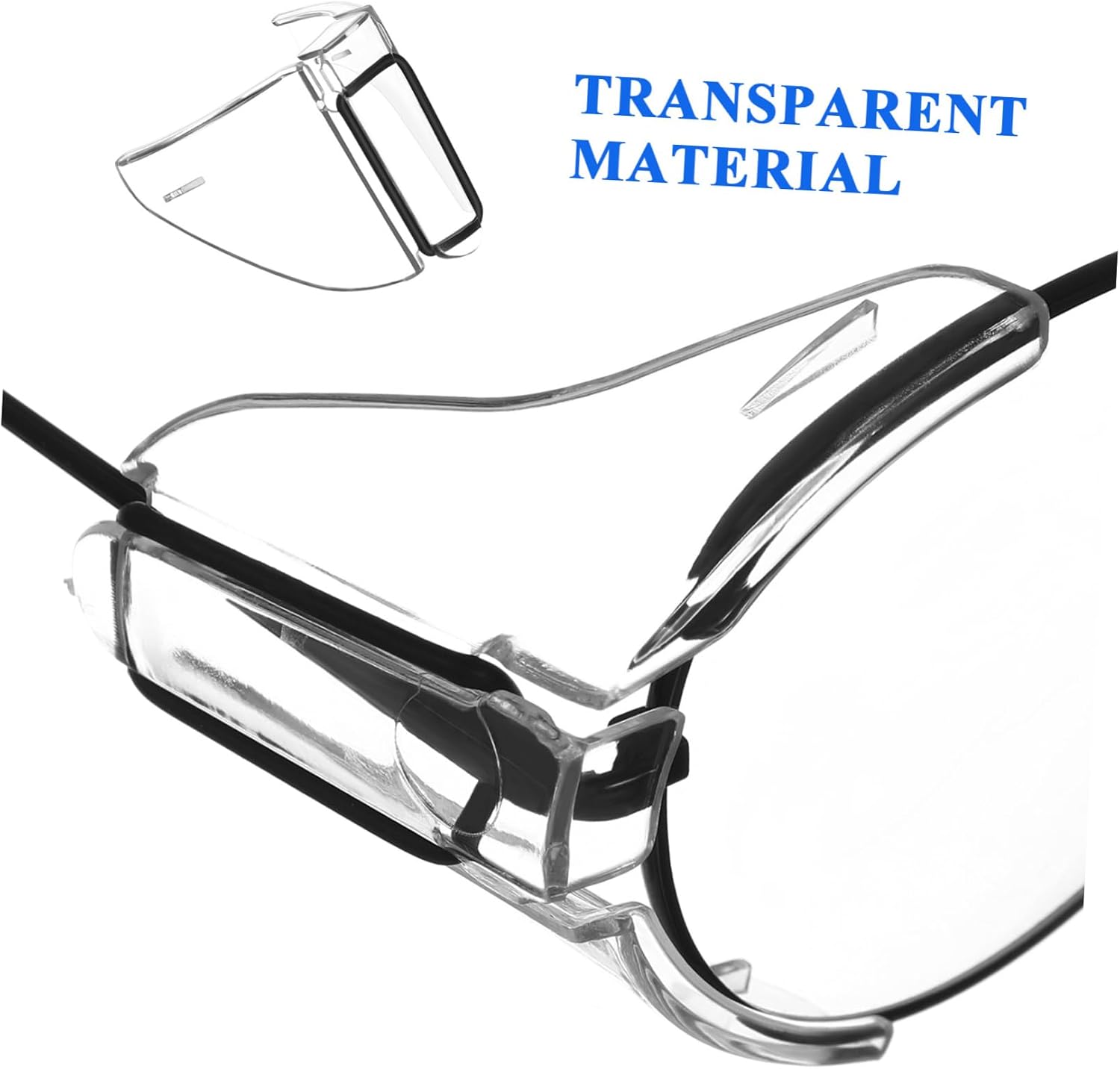 Outanaya 4pairs Eyeglasses for Prevent Side Splashes Easy to Install Compatible Glasses for Safety