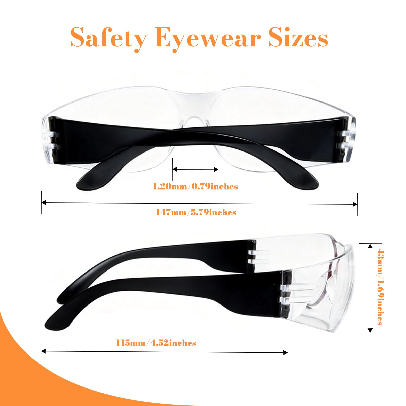 BIRDDIE Lot de 10 lunettes de sécurité enveloppantes anti-buée pour le travail, le bricolage et l'extérieur, pour le travail, le bricolage, le tir et les activités de plein air