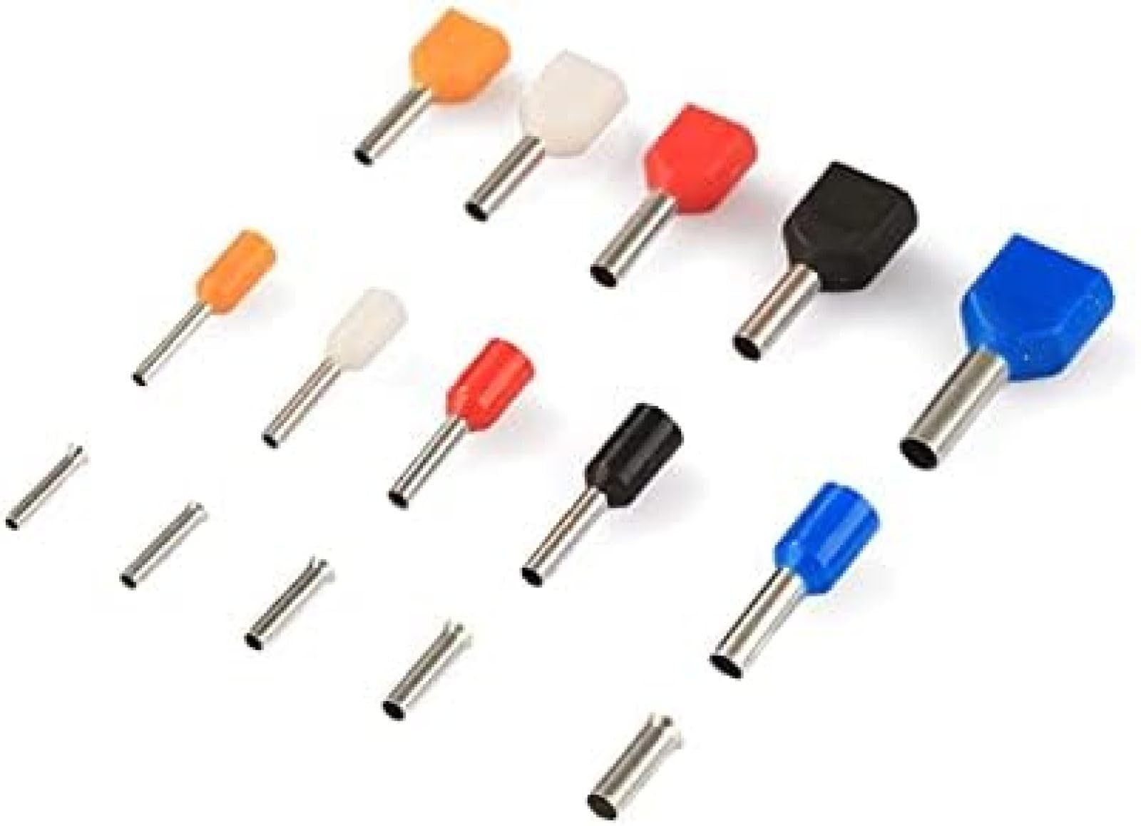 2340 Uds. Kit de 15 Modelos de virola Doble, Conectores de prensado eléctrico, Juego de terminales de engarzado de Extremo de Cable Mixto