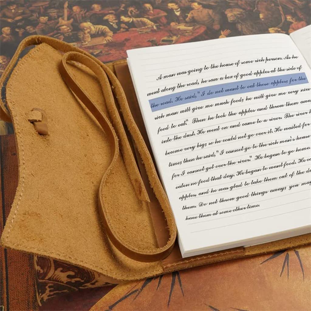 Coprire il blocco note, Diario creativo in stile retrò A6 con cinturino in pelle for studenti, viaggiatori, scrittori, ufficio e scuola(C,A6)