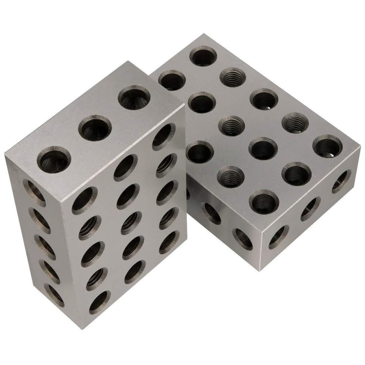 Bloc de Calibrage 123 en Acier, Lot de 2, Argenté