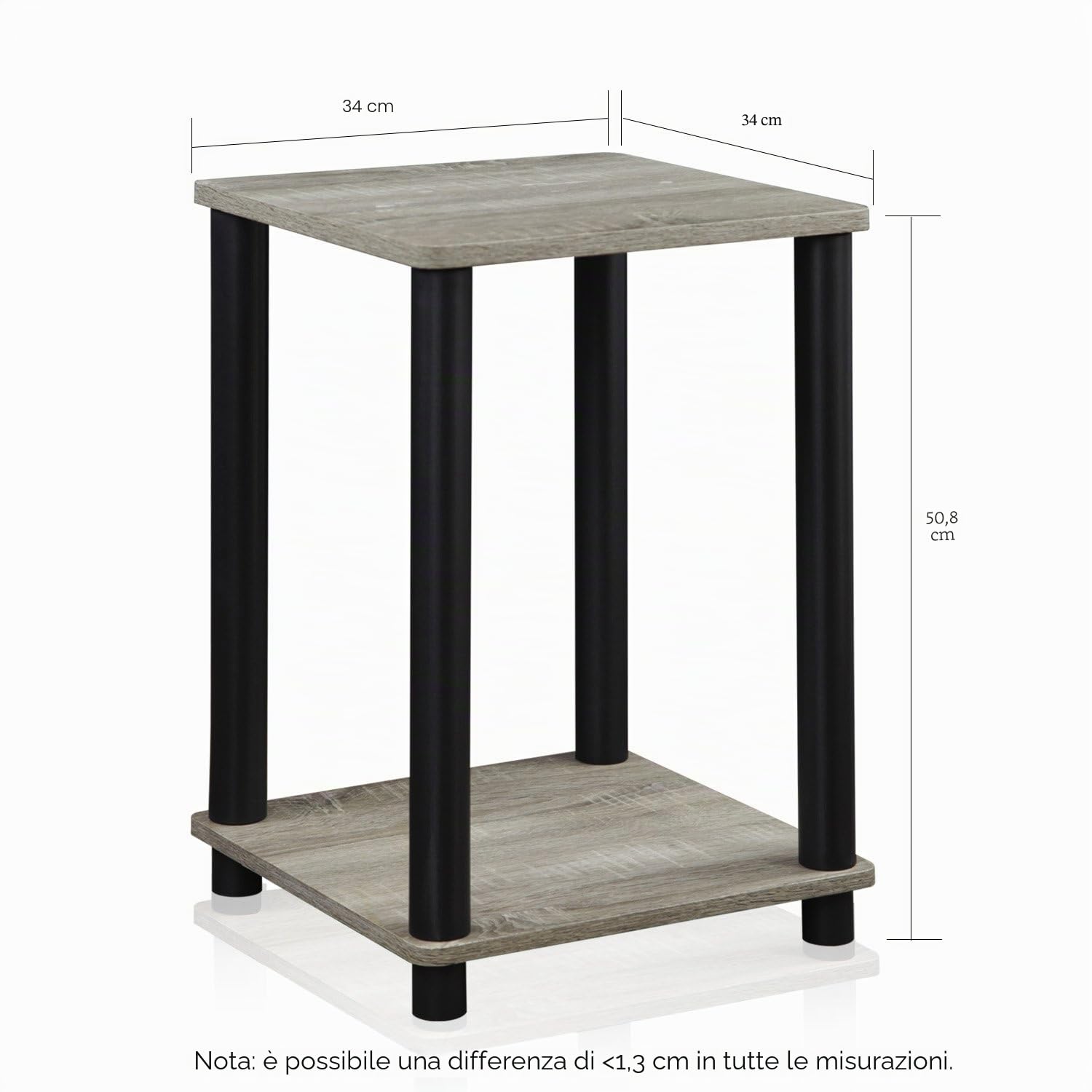 Furinno Tabelle Finali, Legno, French Oak Grey