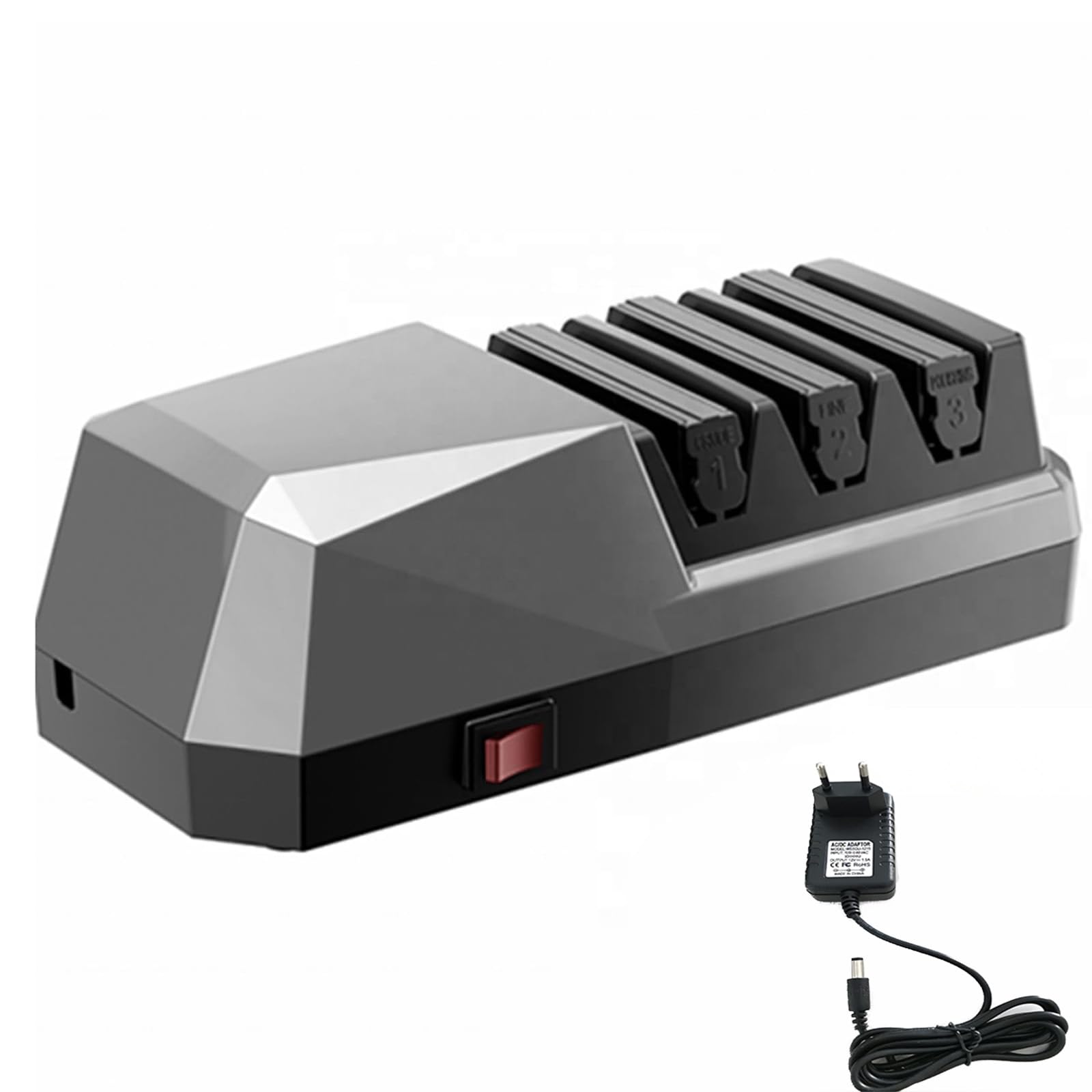 Afilador de Cuchillos Eléctrico Profesional, 3 Etapas con Abrasivos Diamantados, para Todos los Tipos de Cuchillos