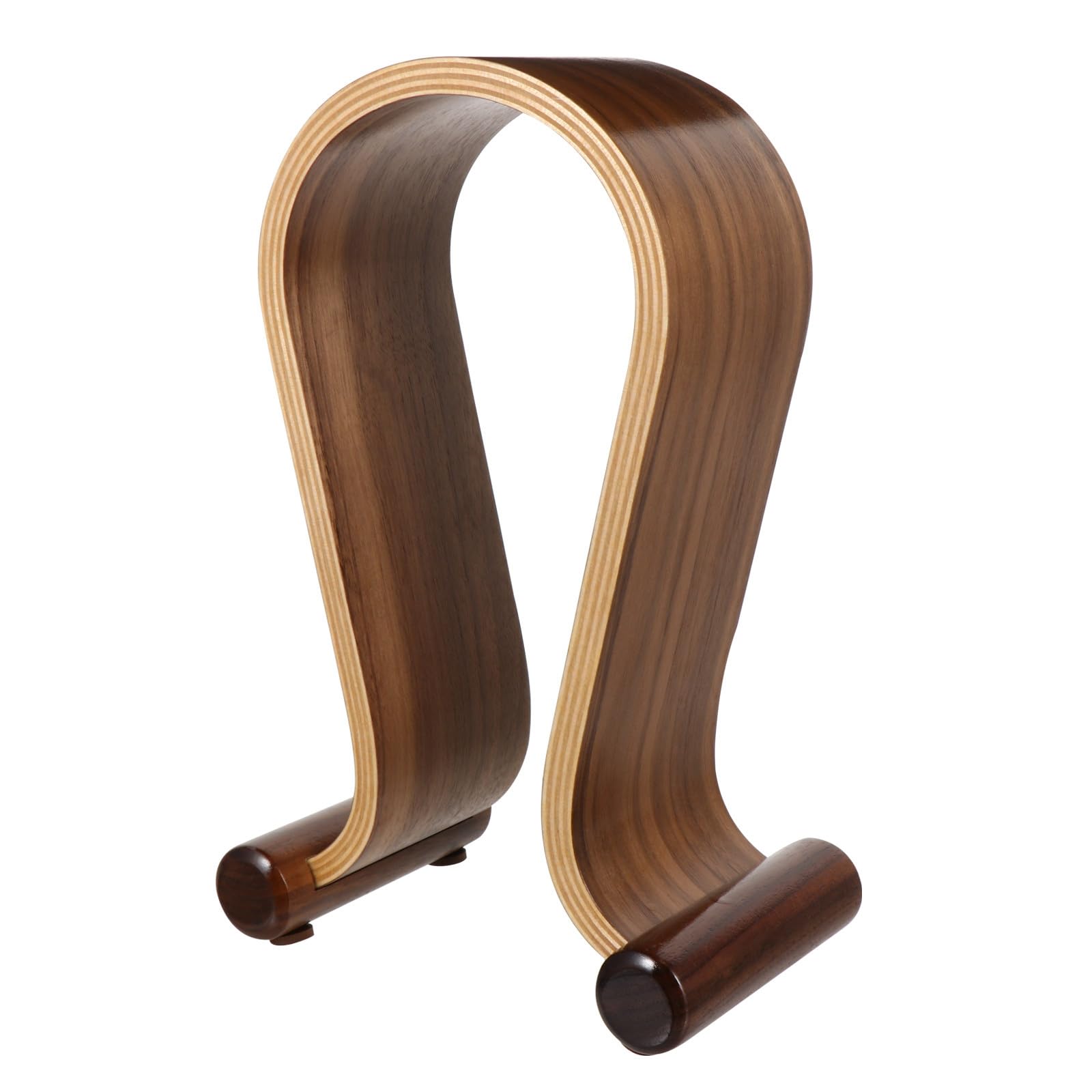 Support pour Casque Audio en Bois Noyer Stable et Robuste Accessoire Bureau Gaming