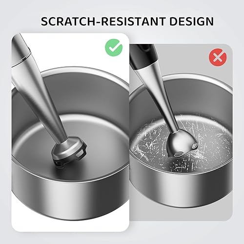 Miniatura 6 de Batidora de inmersión de mano de 1100 W con cable 5 en 1 con velocidad de control de gatillo, batidora, accesorios para espumar leche para sopa,