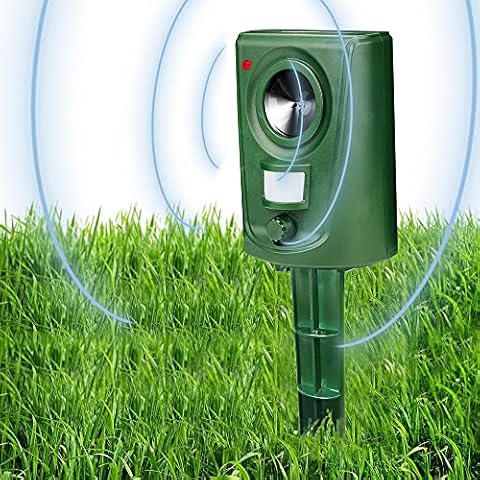 Pilmoux Cat Scarers for Gardens Cat Repellent Ultrasonic Fox Deterrents Animal Repeller Battery Powered Waterproof Motion Activated Sensor for Bird Squirrel Dog Pest Farm etc Cover
