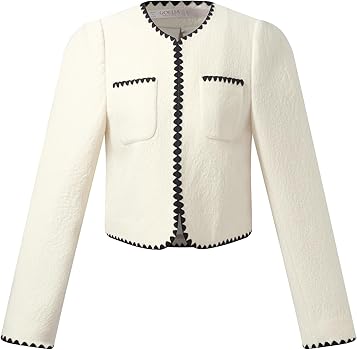 GOELIA 2025 Women's Blazer White Blazer Jacket for Women 100% Wool