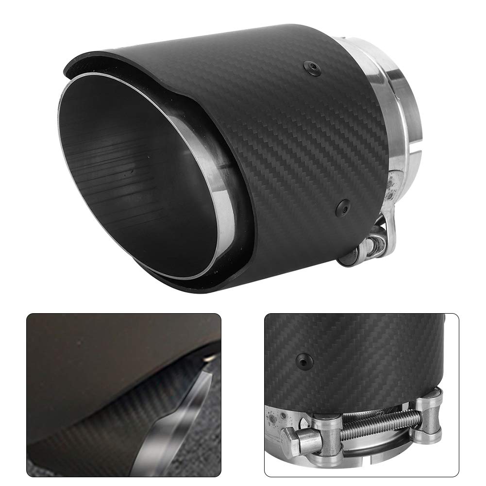 Exhaust Tail Throat 80mm 101mm Inlet Exhaust Tail Throat Carbon Fiber Matte Right Side Exhaust Pipe Tip Fit For CX5 CX4[Blue - View #13