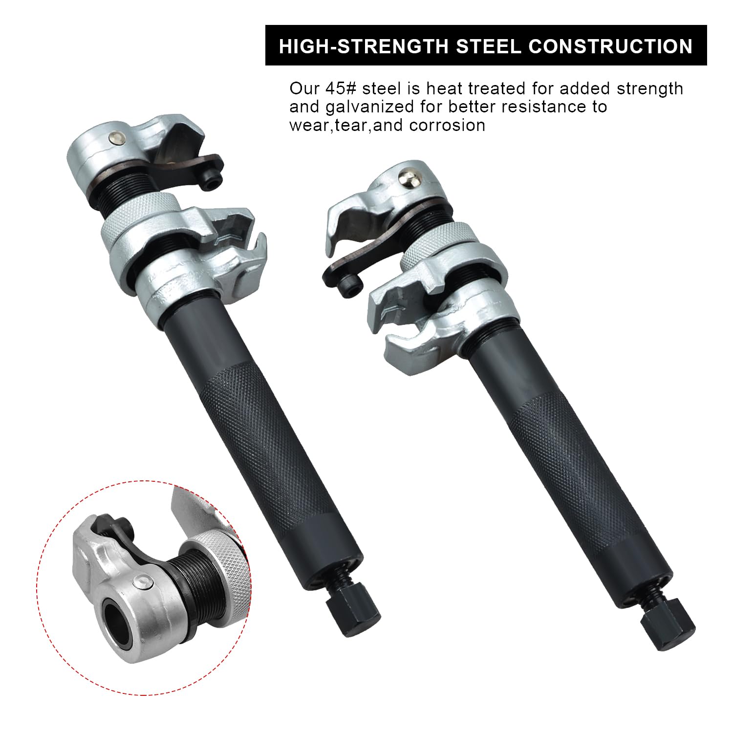 2 pièces Compresseur Ressort Amortisseur 1,2T Plage de Serrage 280mm avec Support de Sécurité pour Démonter Ressorts de Suspension Auto SUV