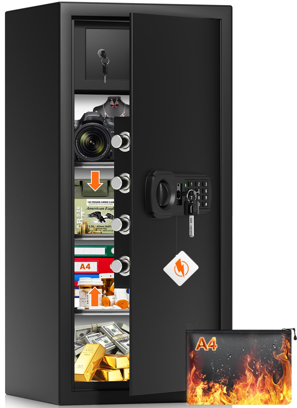 31 5H Large Safe Box for Home Office 8 0 Cu Ft Heavy Duty Carbon Steel Home Safe