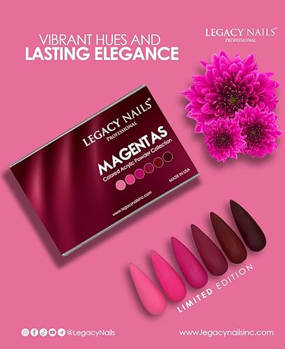 Miniatura 6 de Legacy Nails Professional Collection - Kit de polvo acrílico de 6 colores para manicura, bricolaje para extensiones de uñas acrílicas (colección