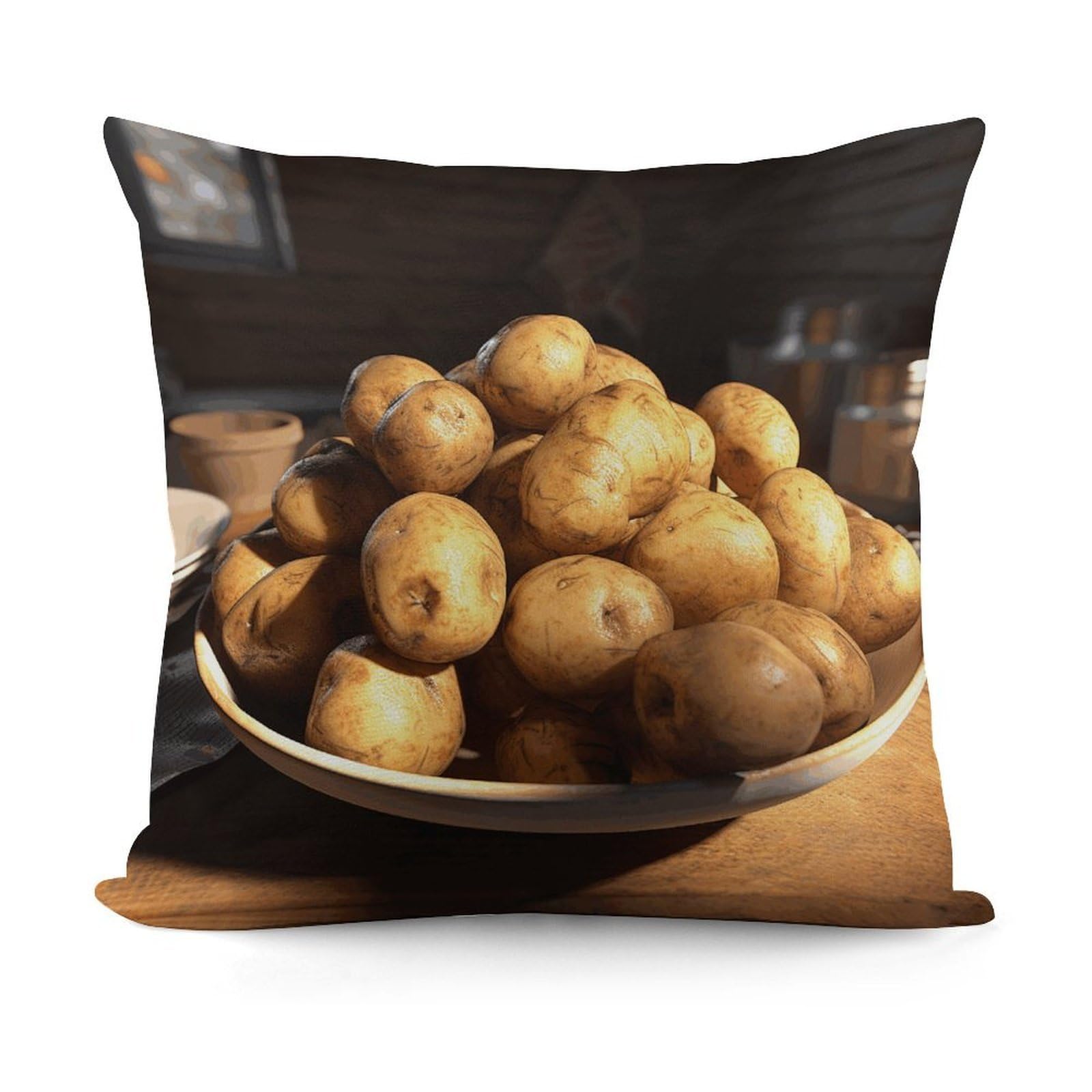 Adfgyerh Style Some Dried Potatoes Decorative Pillow Covers, Throw Pillow Covers Soft For All Seasons, Pillowcases For Couch Living Room Sofa Bedroom 18X18 Inch