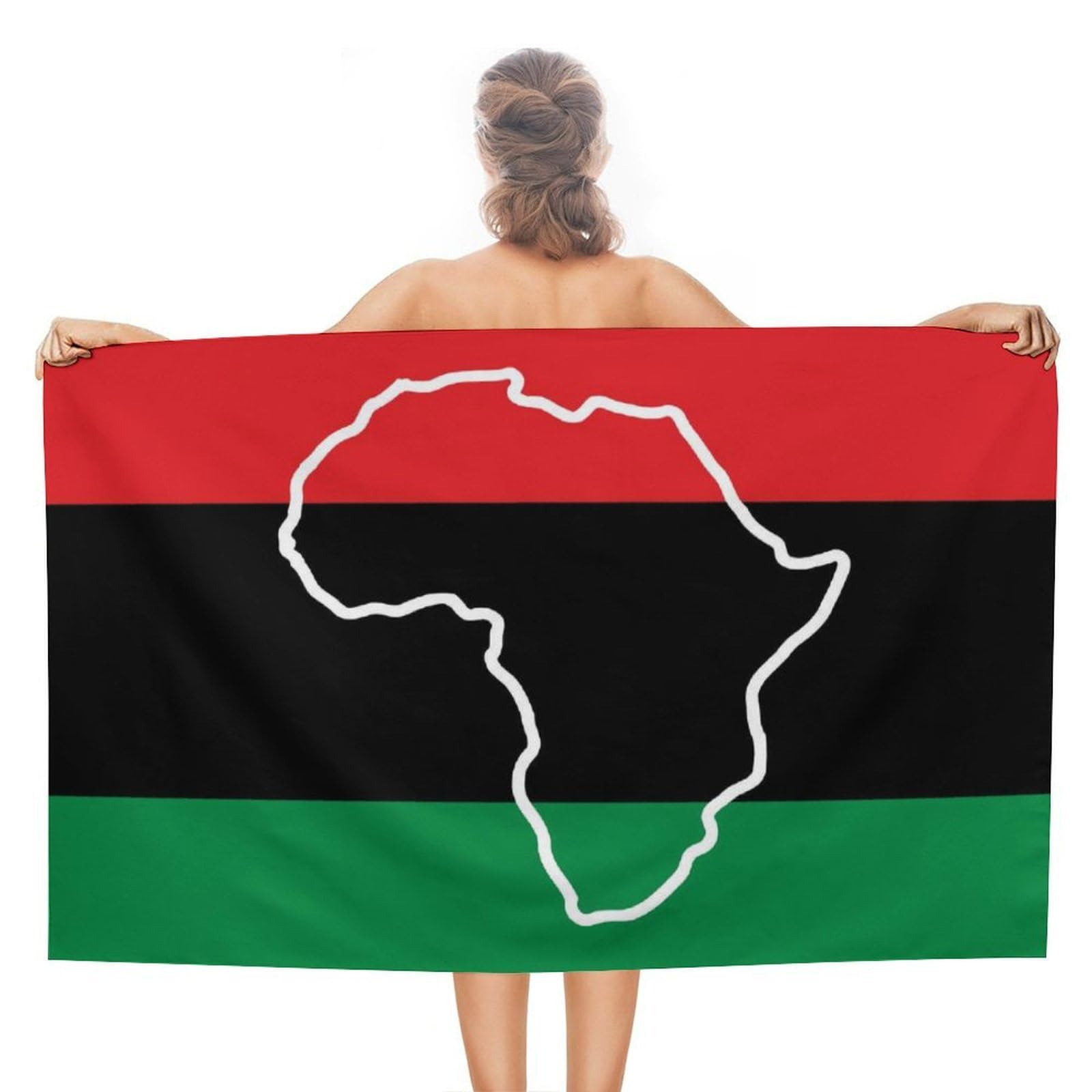 Nclqvjxzkhw Women's Style African Am-Ericans Flags Beach Towel For Adults Lightweight Bath Towels Swim Travel Gym Sports 130×80Cm
