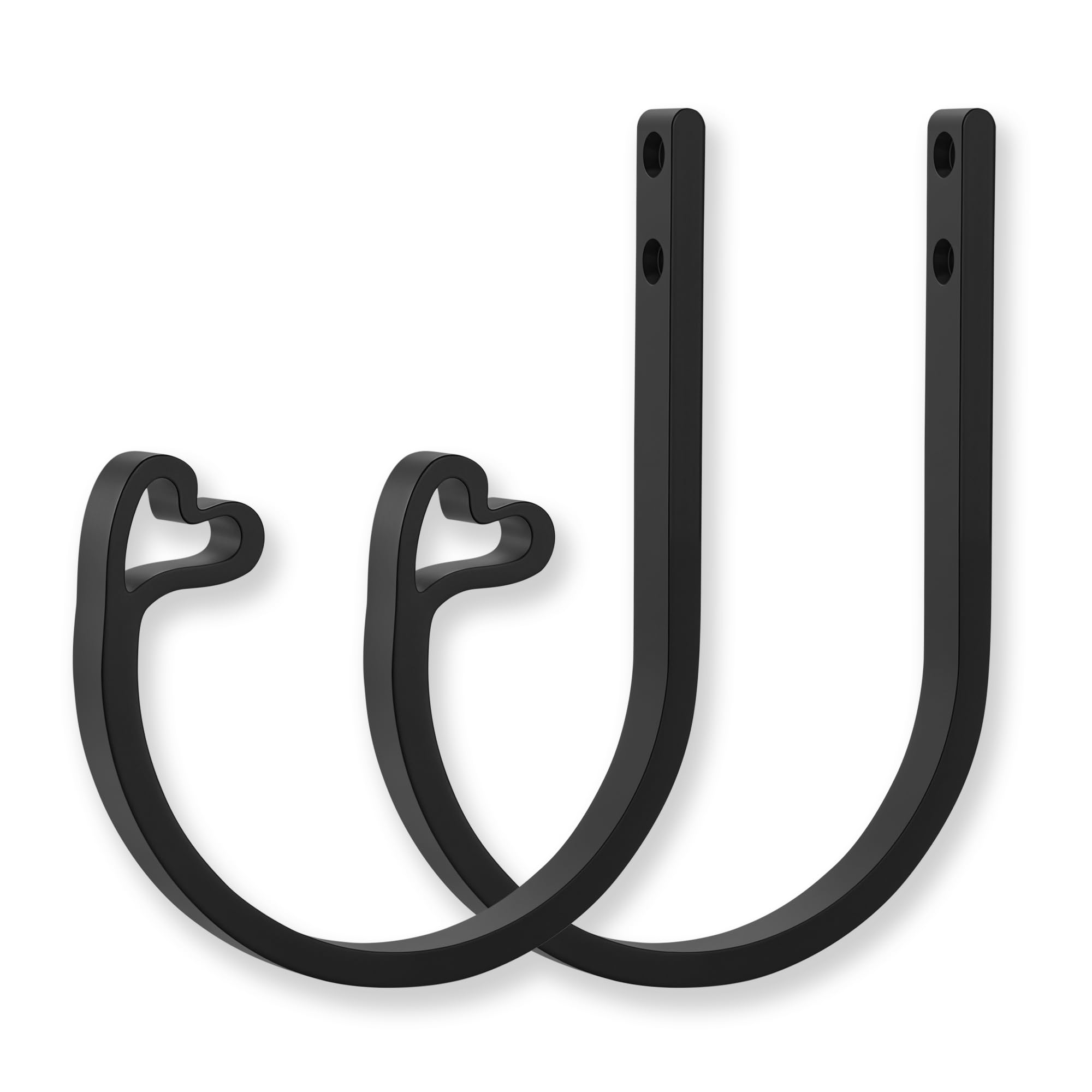 2Pcs Curtain Holdback,Premium Solid Aluminum Wall Mounted Curtain Tiebacks,Rust-Proof,Black