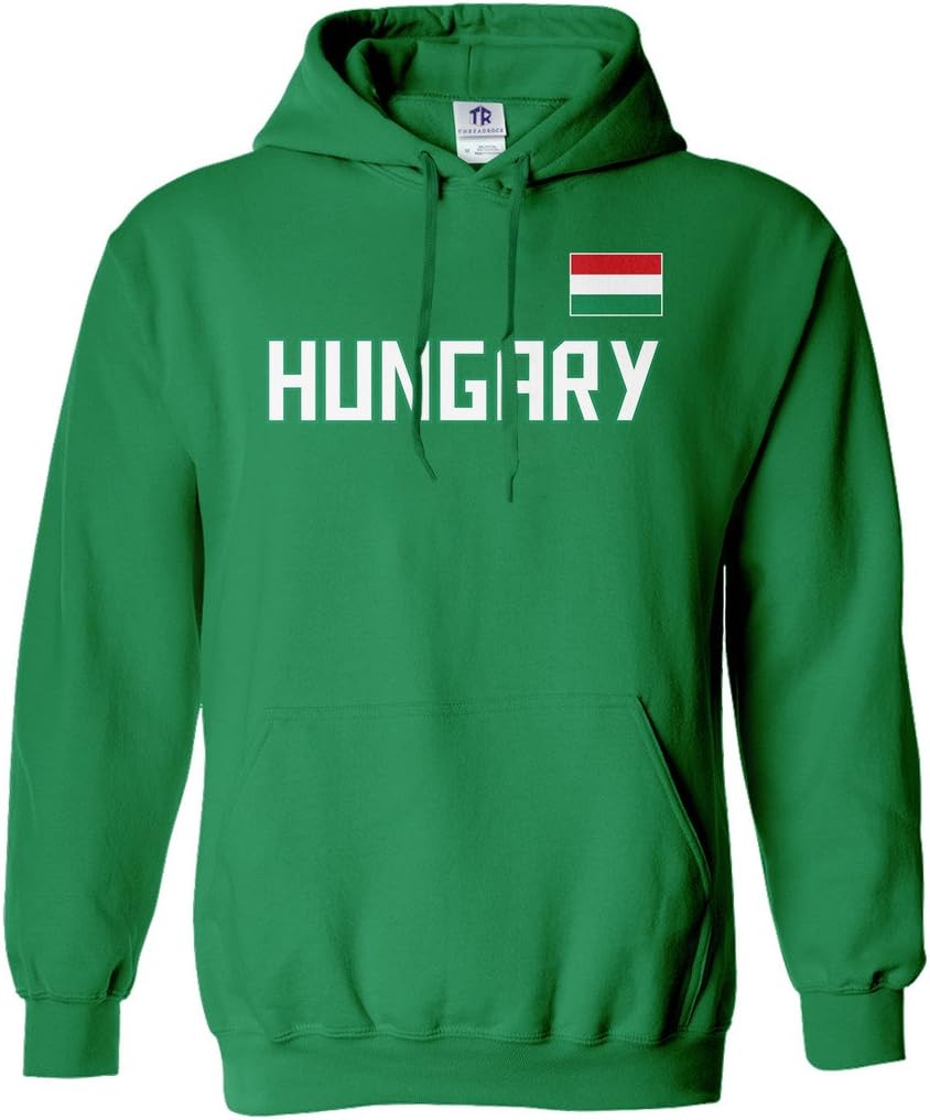 Threadrock Men's Hungary National Pride Hoodie Sweatshirt